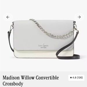 Kate Spade Light Gray Convertible Crossbody Bag